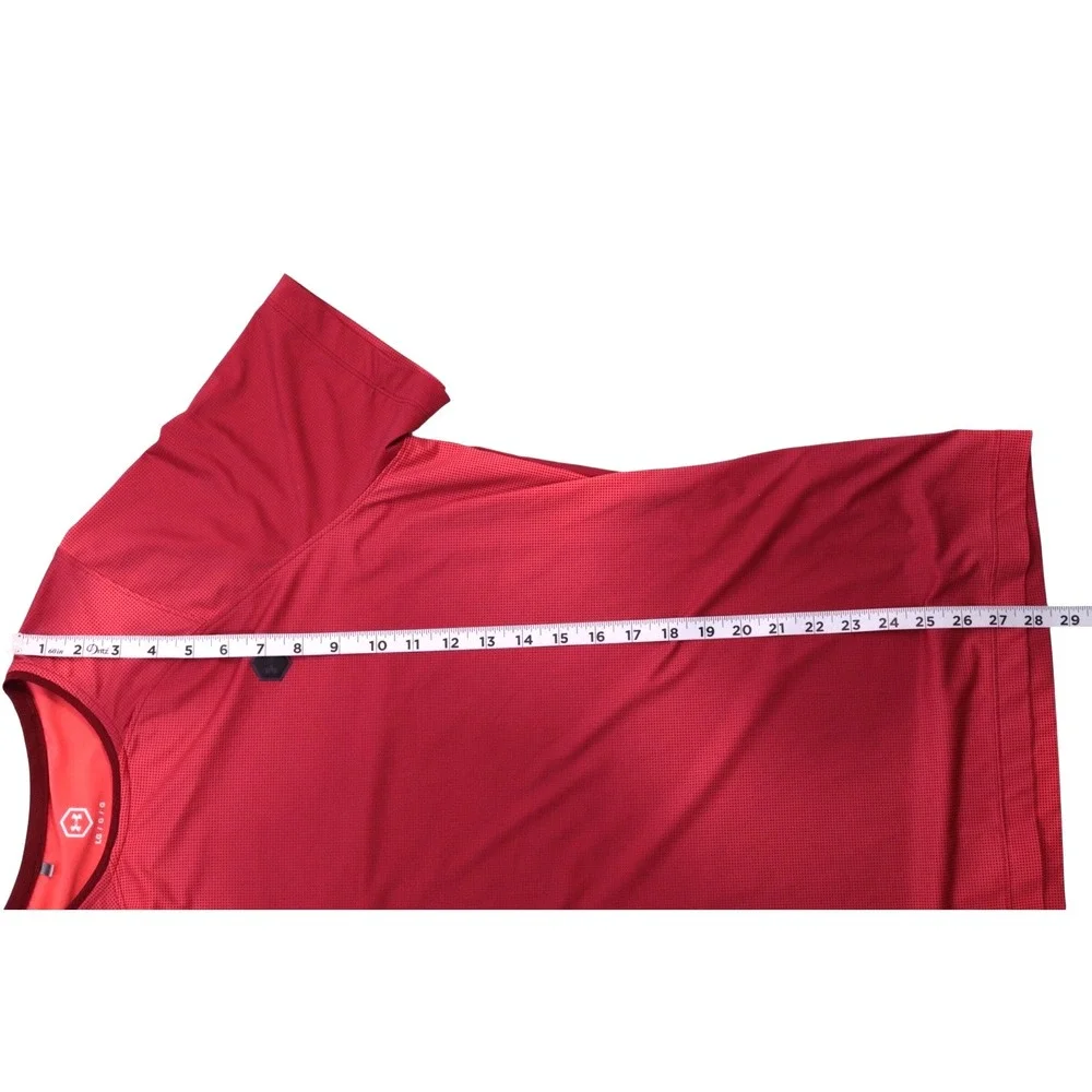 Under Armour Men L  The UA Rush Tee Red Fitted‎ Heat Gear Celliant Gradient Red